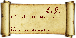 Lénárth Júlia névjegykártya